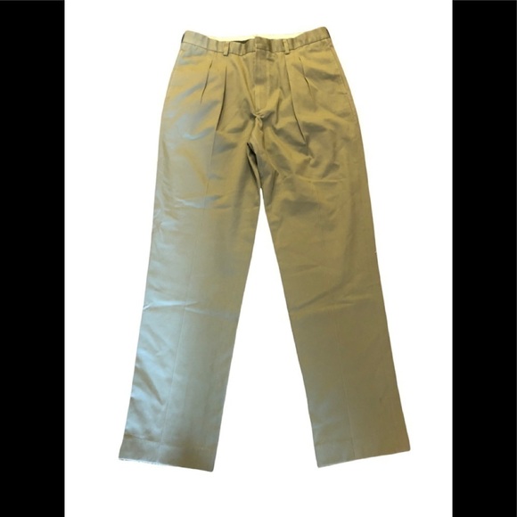 L.L. Bean Other - L.L. Bean Khaki Pleated Casual Dad Pants SZ 35X34 Creased Hard To Find Size